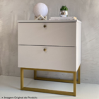 Mesa De Cabeceira Industrial Mdf Com Pés Metalon Dourado Plan