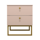 Mesa De Cabeceira Industrial Mdf Com Pés Metalon Dourado Plan