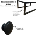 Mesa De Cabeceira Industrial Mdf Com Pés Metalon Preto Planca