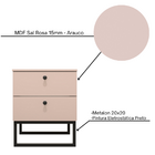 Mesa De Cabeceira Industrial Mdf Com Pés Metalon Preto Planca