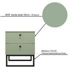 Mesa De Cabeceira Industrial Mdf Com Pés Metalon Preto Planca