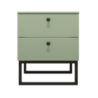 Mesa De Cabeceira Industrial Mdf Com Pés Metalon Preto Planca