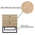 Mesa De Cabeceira Industrial Mdf Com Pés Metalon Preto Planca