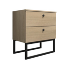 Mesa De Cabeceira Industrial Mdf Com Pés Metalon Preto Planca