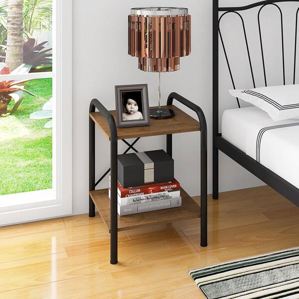 Mesa De Cabeceira Industriale Newcastle Preto Demolição