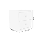 Mesa de Cabeceira Infantil Dora Com 2 Gavetas - Branco