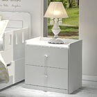 Mesa de Cabeceira Infantil Dora Com 2 Gavetas - Branco