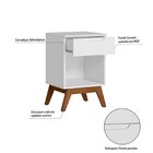 Mesa De Cabeceira Infantil Retrô 1 Gaveta Sonhare Branco
