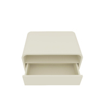 Mesa De Cabeceira Innova 1 Gaveta Pés Em Madeira Offwhite - R