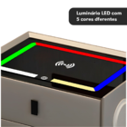 Mesa De Cabeceira Inteligente Cinza 3 Gavetas