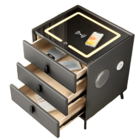 Mesa De Cabeceira Inteligente Cinza 3 Gavetas