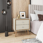 Mesa De Cabeceira Ipanema 2 Gavetas Pés Em Madeira Maciça