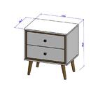 Mesa De Cabeceira Ipanema 2 Gavetas Pés Em Madeira Maciça