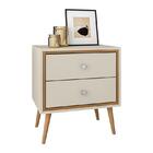 Mesa De Cabeceira Ipanema 2 Gavetas Pés Em Madeira Maciça