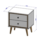 Mesa De Cabeceira Ipanema 2 Gavetas Pés Em Madeira Maciça