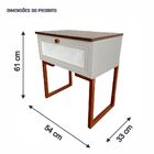 Mesa De Cabeceira Iron 1 Gaveta Imbuia/bege/cobre - Vizzato -