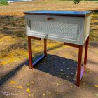 Mesa De Cabeceira Iron 1 Gaveta Imbuia/bege/cobre - Vizzato -