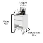 Mesa De Cabeceira Iron Freijó Off White – Ej Móveis