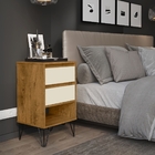 Mesa De Cabeceira Iron Freijó Off White – Ej Móveis