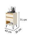 Mesa De Cabeceira Iron Off White/nature – Ej Móveis