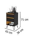 Mesa De Cabeceira Iron Preto/nature – Ej Móveis