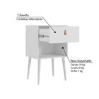 Mesa De Cabeceira Ivvie Com 1 Gaveta E 1 Nicho - Branco