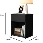 Mesa De Cabeceira Jasmin Preto Jalmac Lm Moveis