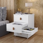 Mesa De Cabeceira Land Branca Com 3 Gavetas 100% Mdf