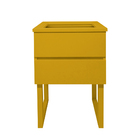 Mesa De Cabeceira Lateral De Apoio Penteadeira Square Amarelo