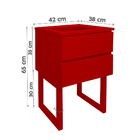 Mesa De Cabeceira Lateral De Apoio Penteadeira Square Vermelh