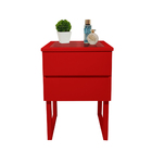 Mesa De Cabeceira Lateral De Apoio Penteadeira Square Vermelh