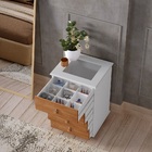 Mesa De Cabeceira Lateral De Cama 4 Gavetas Rossi Br/nature