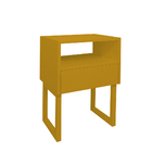 Mesa De Cabeceira Lateral Nicho Com Gaveteiro Square Amarelo
