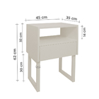 Mesa De Cabeceira Lateral Nicho Com Gaveteiro Square Off Whit