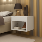 Mesa De Cabeceira Lateral Suspensa Para Quarto De Casal Com 1