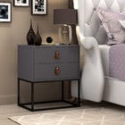 Mesa De Cabeceira Lateral Unic Pé De Ferro Preto 45cm