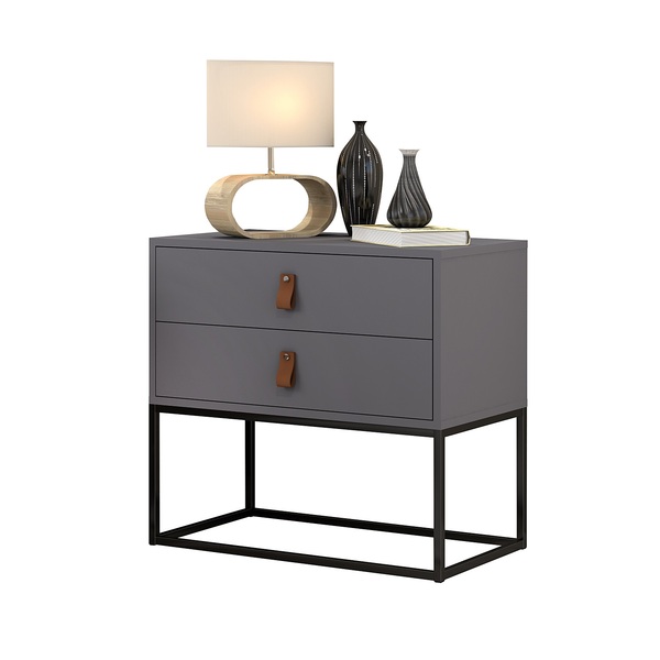 Mesa De Cabeceira Lateral Unic Pé De Ferro Preto 60cm