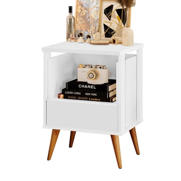 Mesa De Cabeceira Linea 1 Gaveta Branco - Carmolar Móveis