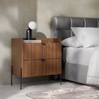 Mesa De Cabeceira Linha Venus Puxadores Em Aço Carbono 60cm