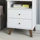 Mesa De Cabeceira Liz 2 Gavetas Branco - Móveis Paraná