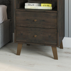 Mesa De Cabeceira Liz 2 Gavetas Nogal - Móveis Paraná