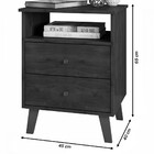 Mesa De Cabeceira Liz 2 Gavetas Nogal - Móveis Paraná