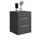 Mesa De Cabeceira Lock 2 Gavetas Grafite - Art In Móveis
