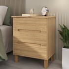 Mesa De Cabeceira Logan 3 Gavetas Olmo - Mambel