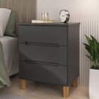 Mesa De Cabeceira Logan 3 Gavetas Preto - Mambel