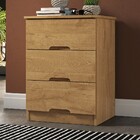 Mesa De Cabeceira Londres 3 Gavetas Amêndoa - Europa Móveis