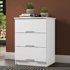 Mesa De Cabeceira Londres 3 Gavetas Branco - Europa Móveis