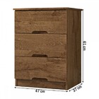 Mesa De Cabeceira Londres 3 Gavetas Braúna - Europa Móveis