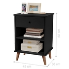 Mesa De Cabeceira Londres Preto Fosco