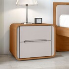 Mesa De Cabeceira Loop 2 Gavetas Amendoa Clean/off White - Mó